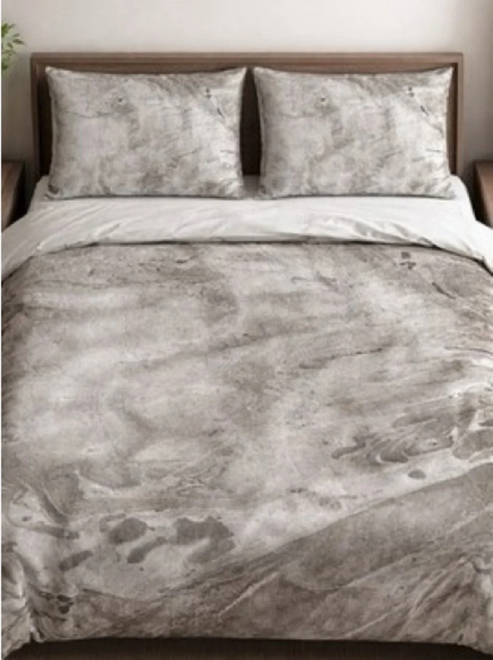 Neutrals Marble-Effect Duvet Cover Set - Grey
